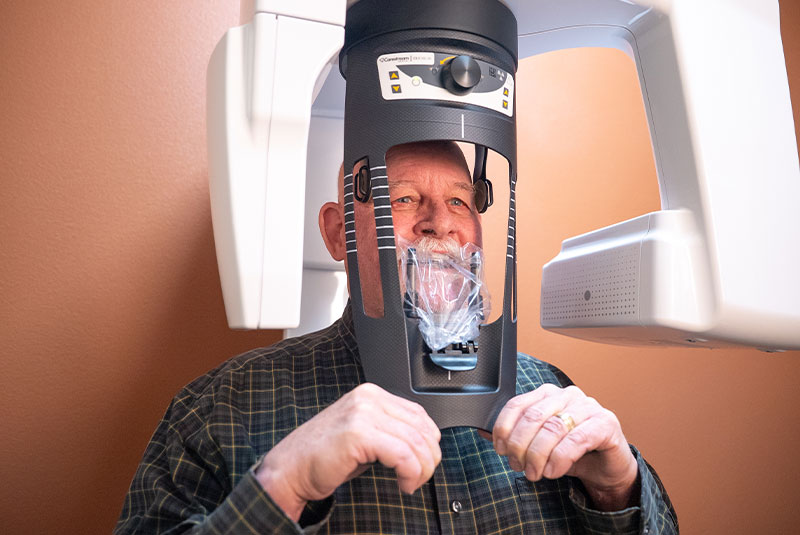 patient undergoing a cbct scan for treatment