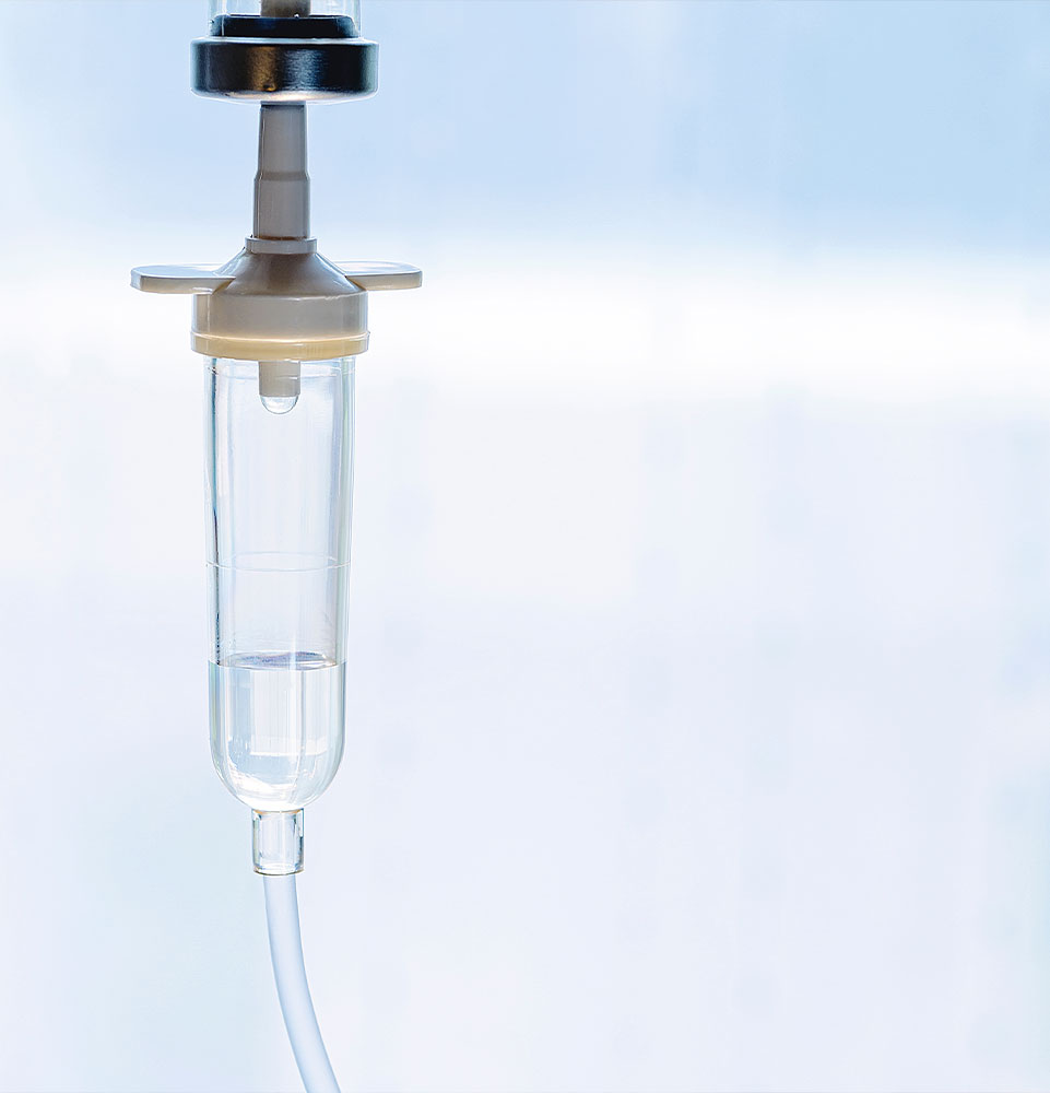 close up of IV drip for dental sedation