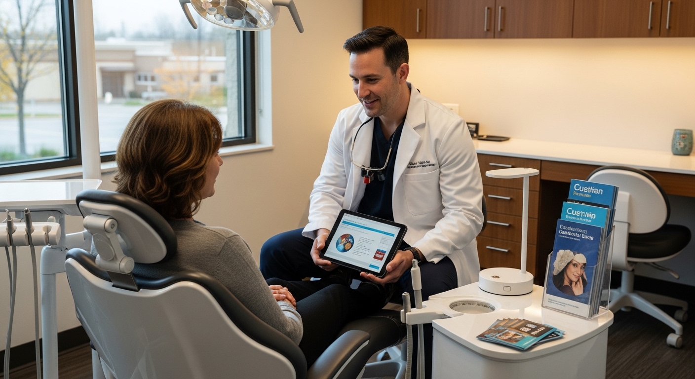 Modern dental office in Richland, WA with ergonomic furniture.